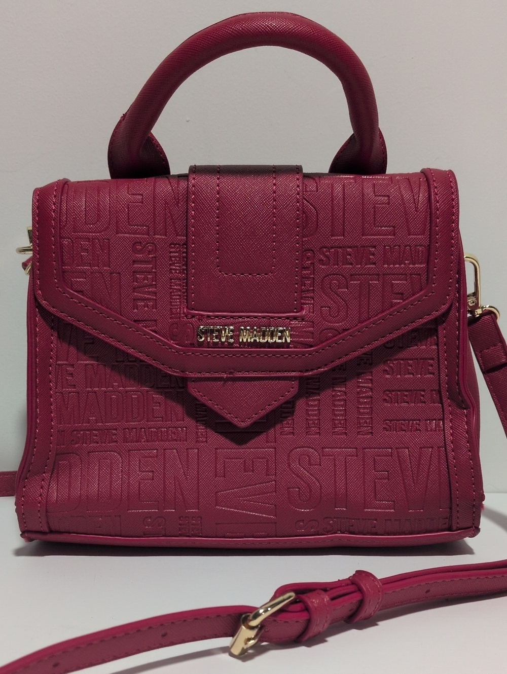 Steve Madden Red Embossed Top-Handle Crossbody